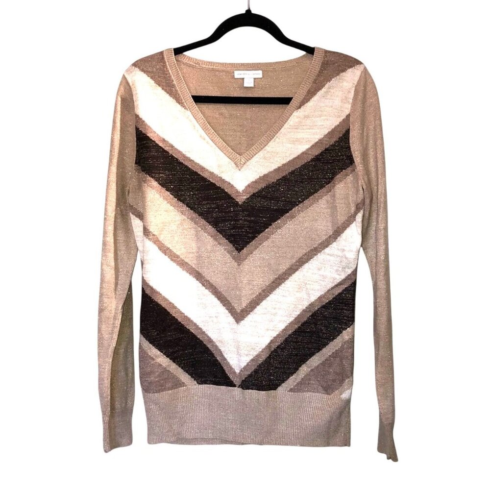 NEW YORK & CO.-. WOMENS LONG SLEEVE V-NECK PULLOVER SWEATER SIZE MEDIUM